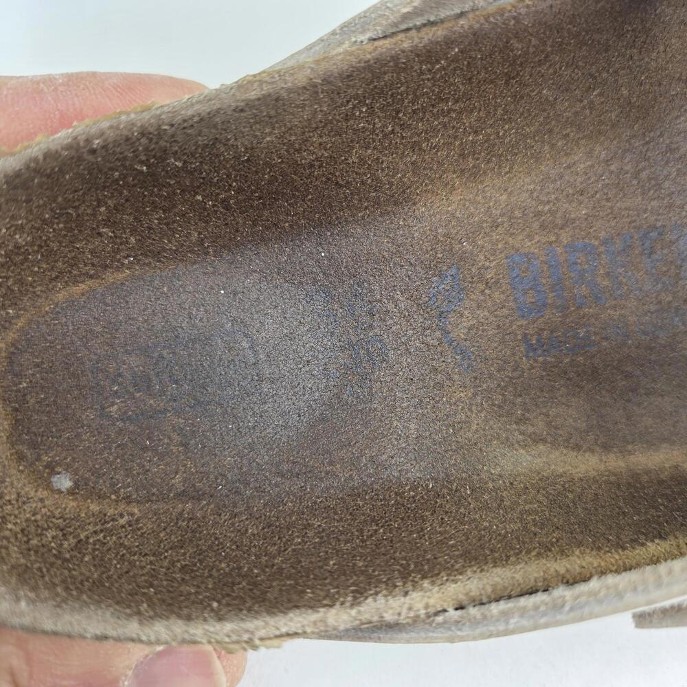 Birkenstock Arizona Soft Footbed Sandals Size 36 White Leather Buckle Slide - Picture 8 of 11